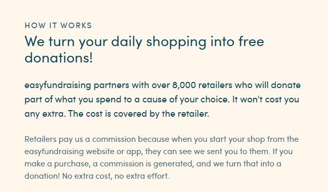 Turn your shopping into donations! Turn your shopping into donations!